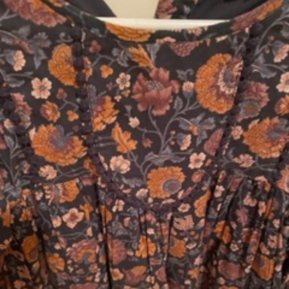 Louise Misha Roulotta Dress - Charcoal Bohemian Flowers - Picture 3 of 4